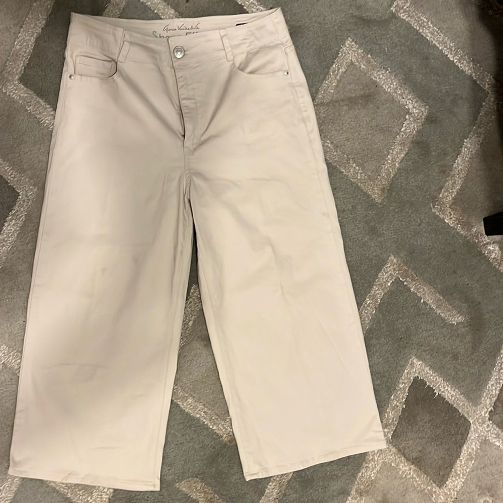 Gloria Vanderbilt Cream Wide-Leg Pants